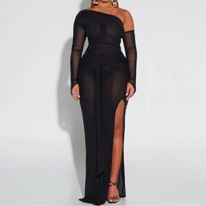Elegant Black One-Shoulder Dress